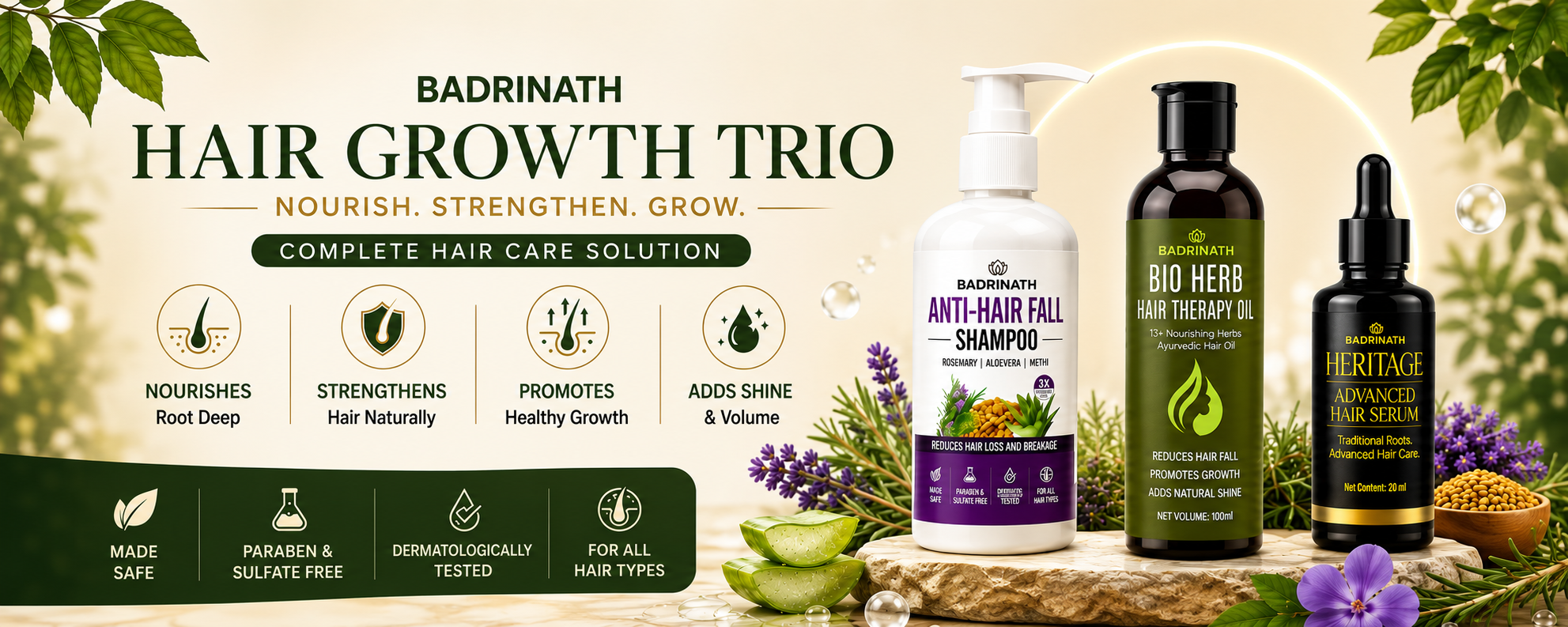 Badrinath Hair Growth Trio — complete hair care solution