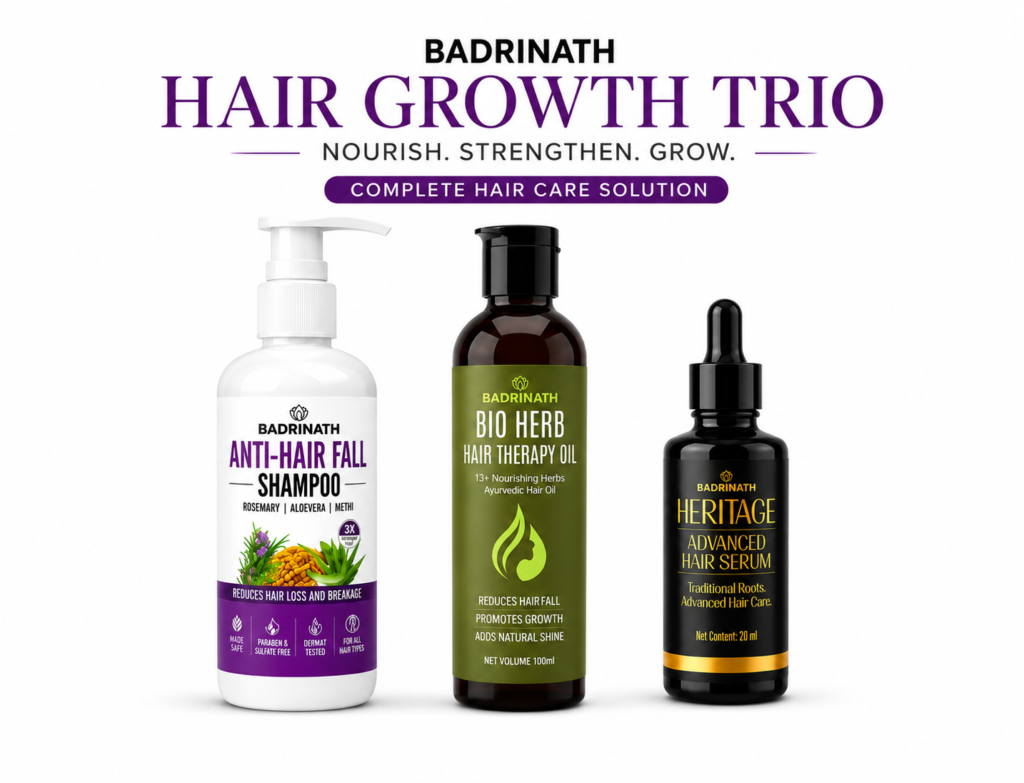 Badrinath Hair Growth Trio — shampoo, oil and serum set
